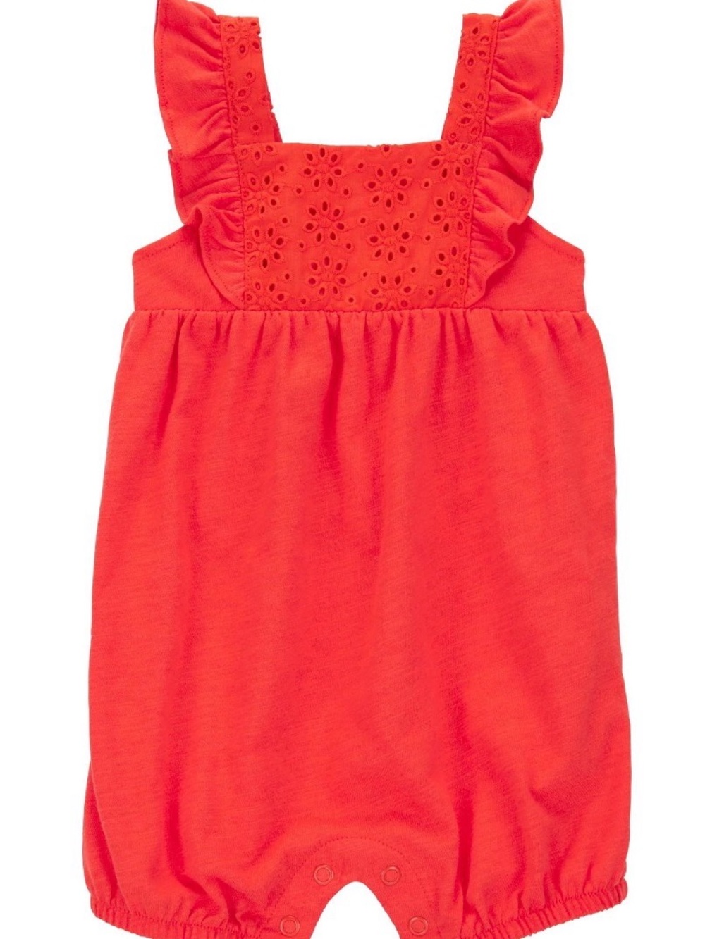 Carters Girls' Red Eyelet Ruffle Romper